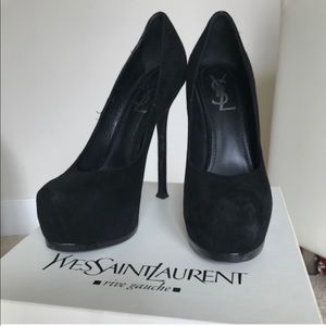 Yves Saint Laurent Tribtoo 105 Black Suede 8.5